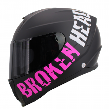Broken Head BeProud Sport Pink Set Motorradhelm + Schwarzes Visier