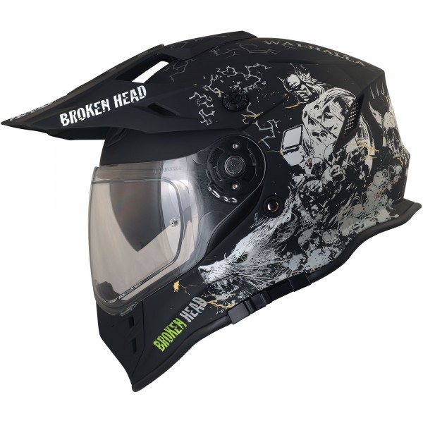 Broken Head (B-Ware) Fullgas Viking VX2 schwarz matt Enduro Motocross Helm