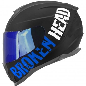 Broken Head Integralhelm BeProud Sport Blau + blau verspiegeltes Visier
