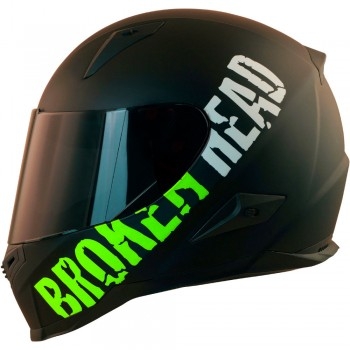 Broken Head BeProud Grün Motorradhelm (Größe XS & L) + Schwarzes Visier