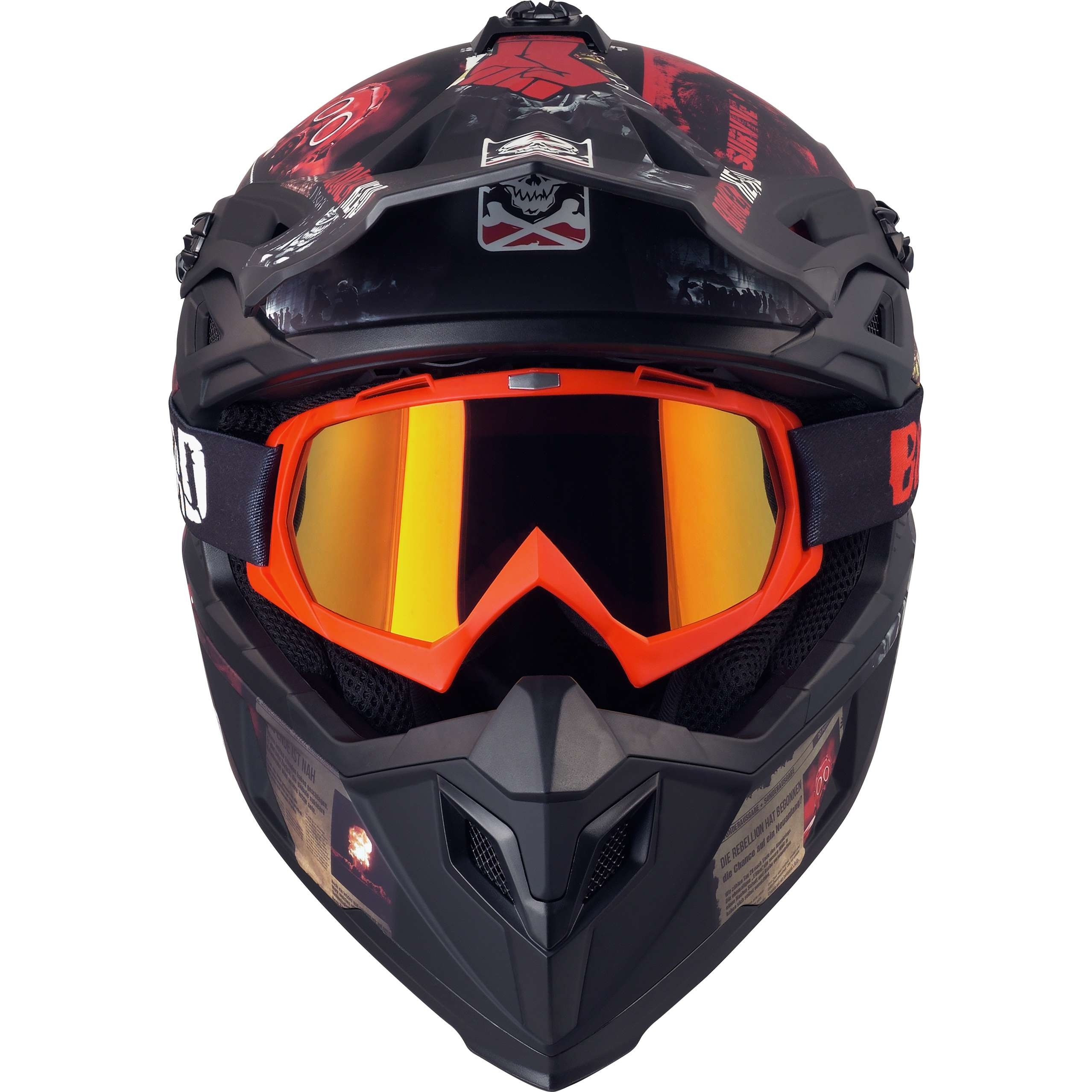 Enduro Broken Head MX-2 Goggle Rot Mit UV-Schutz Motorrad-Brille Für Motocross Offroad Downhill 