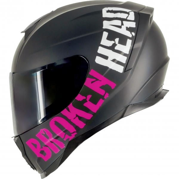 Broken Head BeProud Pink Set casque moto avec visière noire incluse