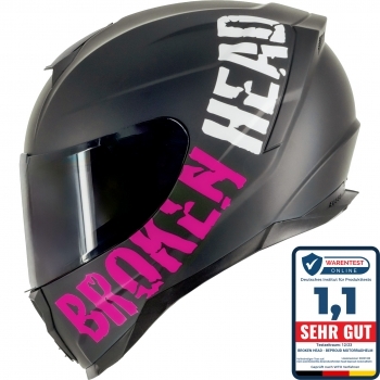 Broken Head BeProud Sport Pink Motorradhelm + Schwarzes Visier