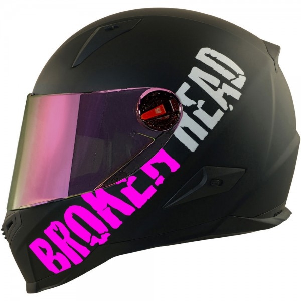 Broken Head BeProud Pink Set Motorradhelm Inkl. Rose-Gold verspiegeltem Visier | Mirror Edition