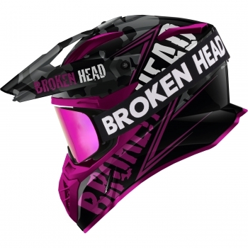 Broken Head Crosshelm Squadron Pink + MX-Brille Struggler Pink