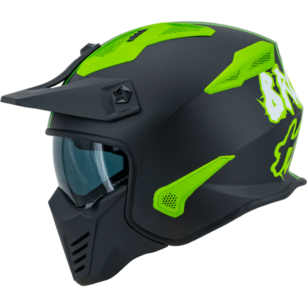 Broken Head Street Warrior green | Black Edition incl. 2 visors, chin piece and umbrella