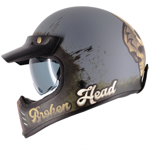 Broken Head Retro Cross Helmet Rusty Rebel