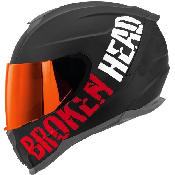 Broken Head BeProud Red Set Motorcycle Helmet incl. red mirrored visor | Mirror Edition