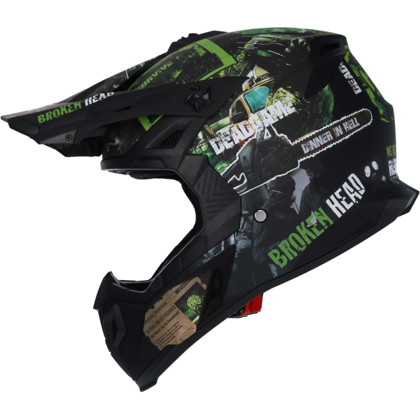 Broken Head Supermoto &amp; Motocross Helmet Resolution Green