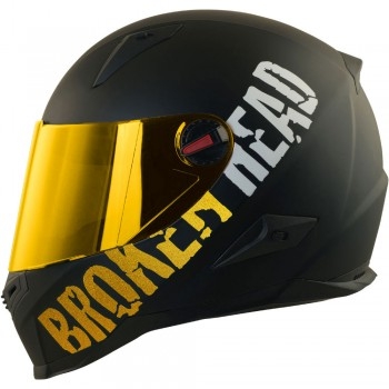 Broken Head (AUSLAUFARTIKEL) BeProud Gold Set Motorradhelm incl. gold verspiegeltem Visier | LTD