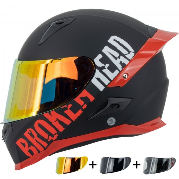 Broken Head BeProud Pro Red | Limited Mirror Edition | incl. black + red mirrored visor