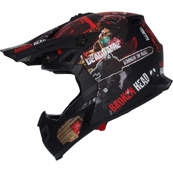 Broken Head MX Motocross-Helm Resolution Rot
