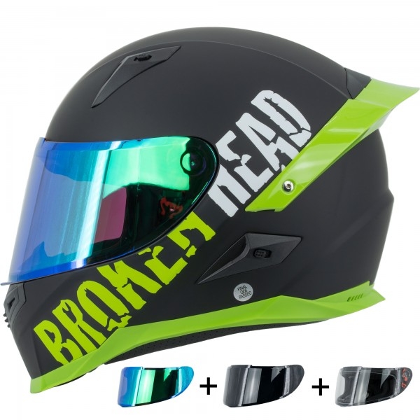 Broken Head BeProud Pro Green | Mirror Edition | incl. black + green mirrored visor