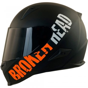 Broken Head BeProud Orange Motorradhelm + Schwarzes Visier