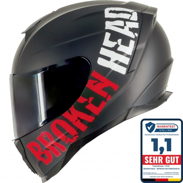 Broken Head BeProud Red Set Motorcycle Helmet Incl. Black Visor
