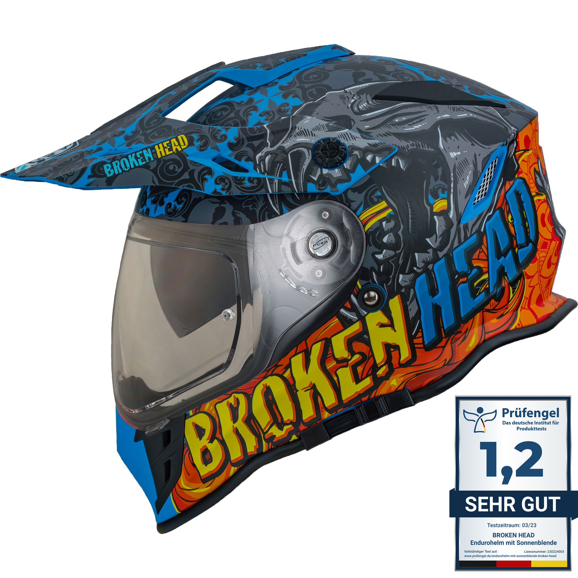 Broken Head Tigris VX2 Endurohelm 3-in-1-Helm Mit Sonnenblende