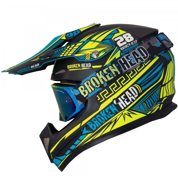 Broken Head Division MX - Motocross Helmet - Supermoto Helmet David Bost Replica