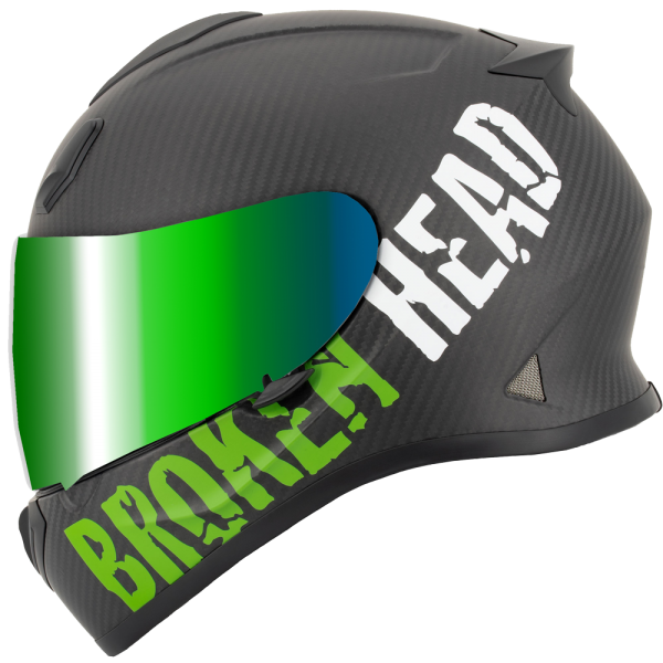 Broken Head BeProud Carbon Grün Limited Edition inkl. grün verspiegeltem Visier