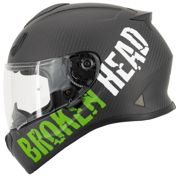 Casque de course Broken Head BeProud vert carbone - Edition limitée