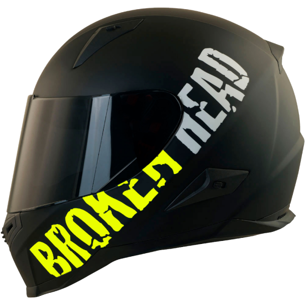 Broken Head BeProud Gelb Set Motorradhelm incl. schwarzem Visier