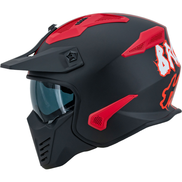 Broken Head Street Warrior red | Black Edition incl. 2 visors, chin piece and visor