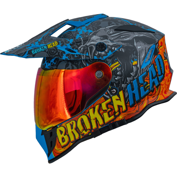 Broken Head Tigris VX2 enduro helmet incl. red mirrored visor