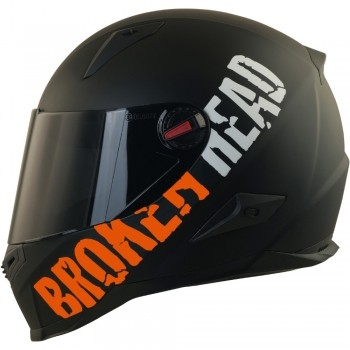 Broken Head BeProud Orange Set Motorradhelm incl. schwarzem Visier