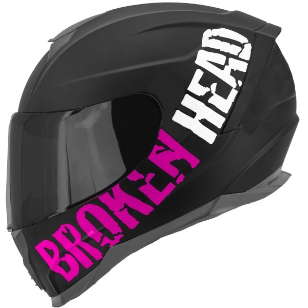 Broken Head BeProud Pink Set casque moto avec visière noire incluse